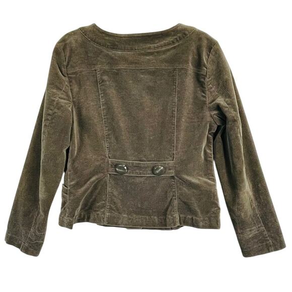 DKNY Jeans Women's Brown Velvet Button Down Stretch Jacket - Picture 2 of 7